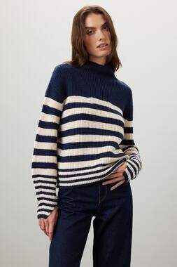Derek Lam 10 Crosby x RTR Navy Stripe Sweater - Size Medium